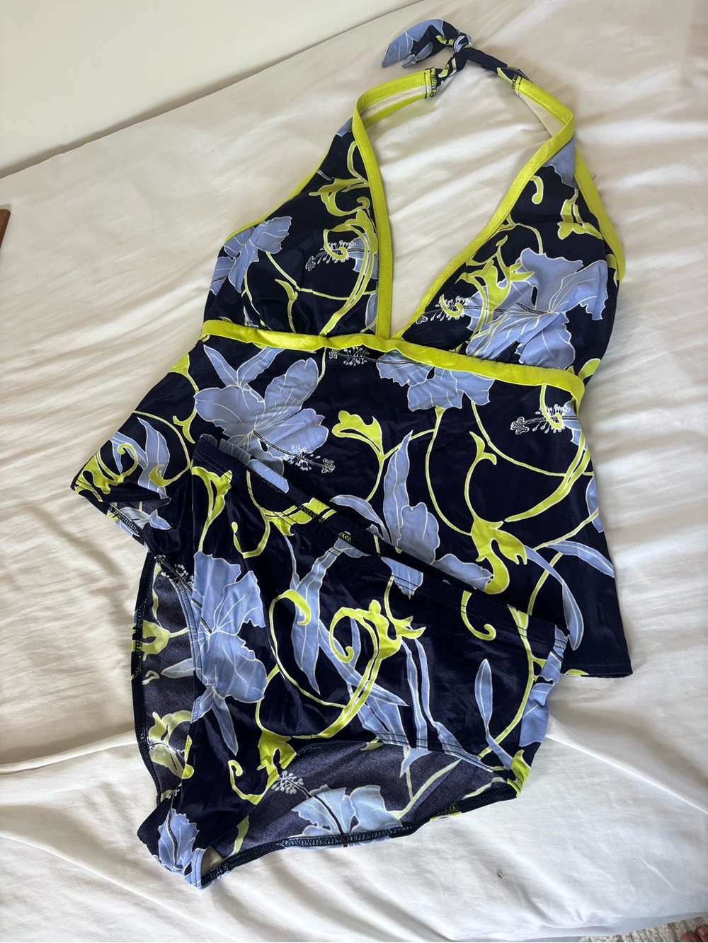 Xl vintage Floral Halter Tankini